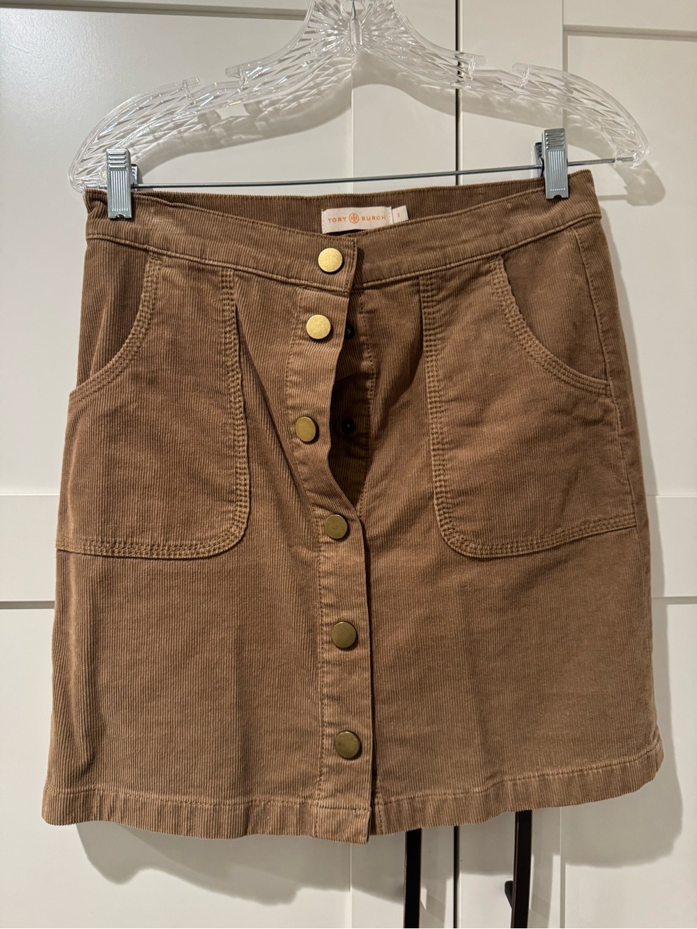Tory Burch (sz 2) chorduroy tan mini skirt